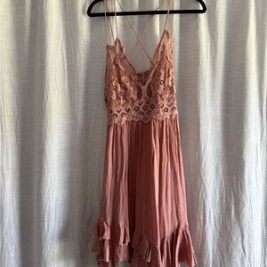 Free People Adella Slip Mini Dress